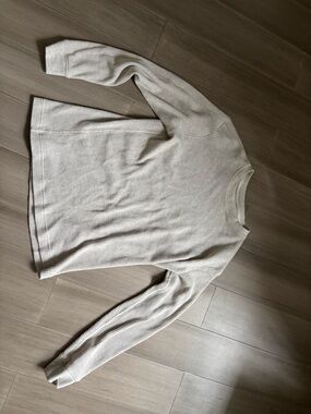 Classic Cream Waffle Knit Women's Sweater